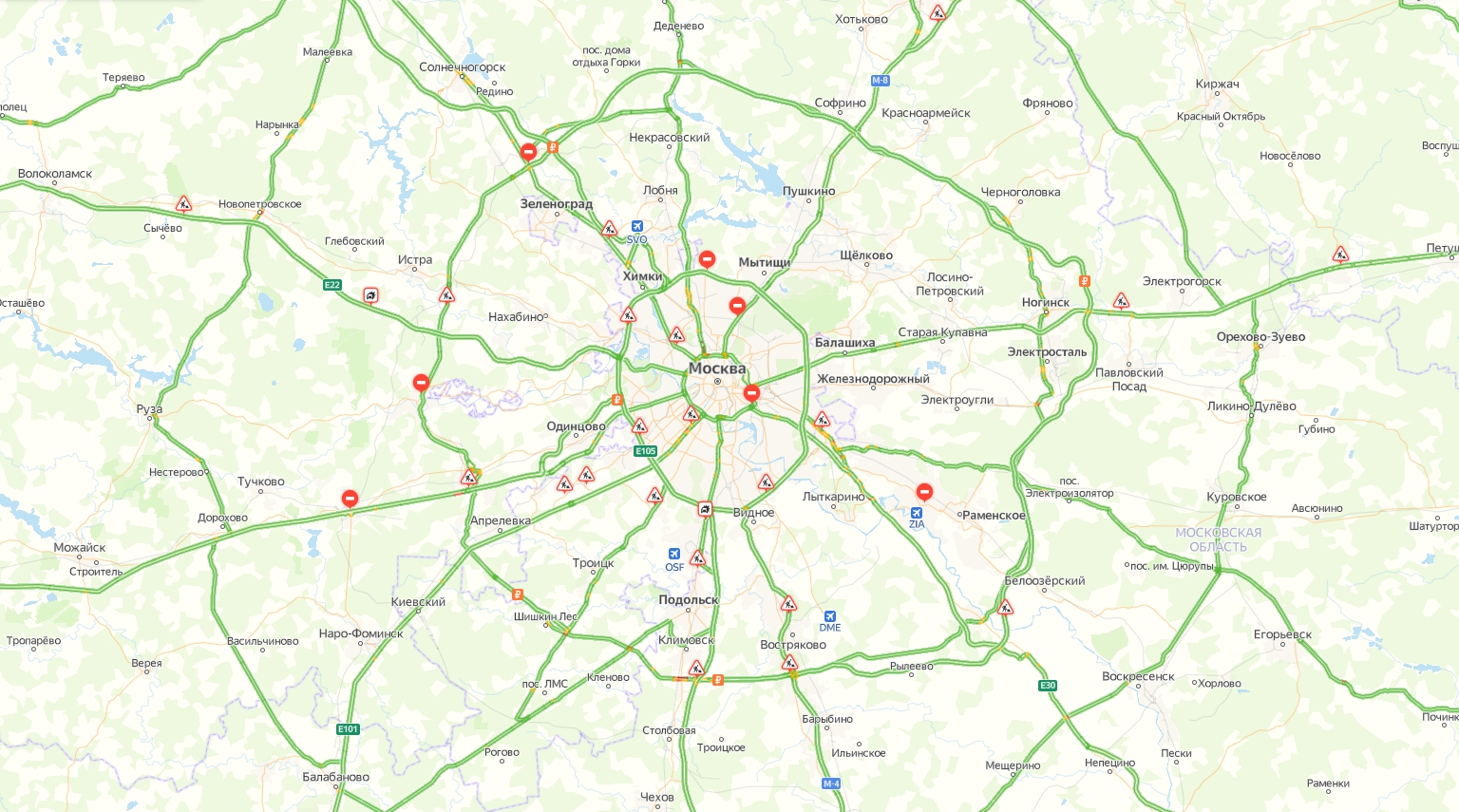 Карта московской области с пробками онлайн